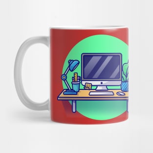 Workplace Cartoon Vector Icon Illustration Mug